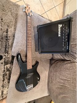 Ibanez Bass guitar with Amp