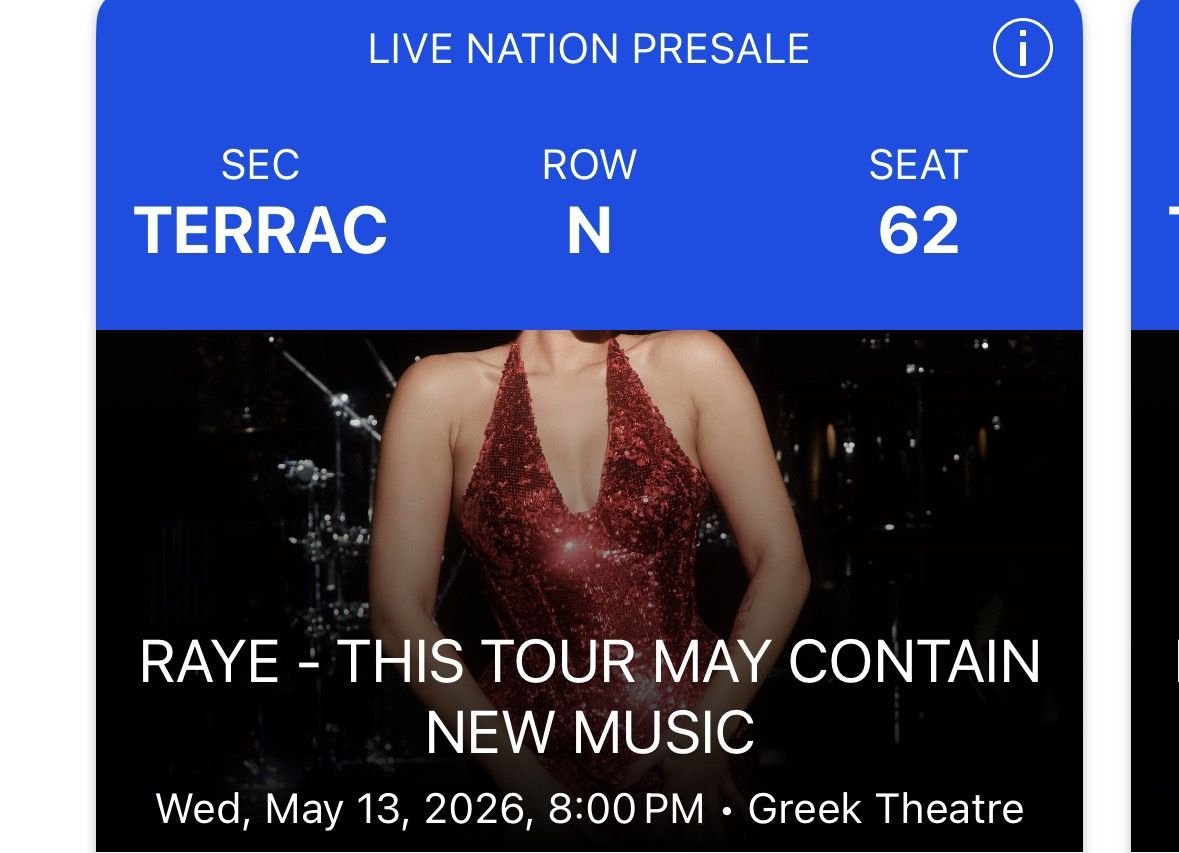 RAYE TOUR TICKETS GREEK THEATER