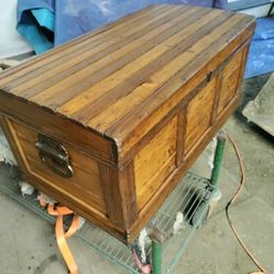 Antique Pine Trunk From The 1870s