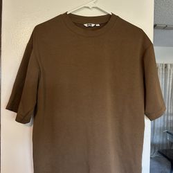 UNIQLO AIRism Cotton Oversized T-Shirt | Half-Sleeve size small mens brown