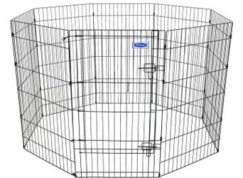 Petmate 8-Panel Wire Dog Exercise Pen with Door, Black, X-Large