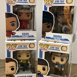STAR TREK: Captain Kirk 1136 Khan 1137 Spock 1139 Uhura 1141 Funko Never Opened