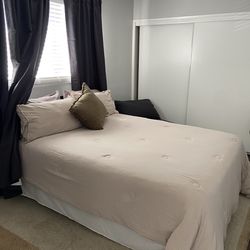 Queen size bed and mattress