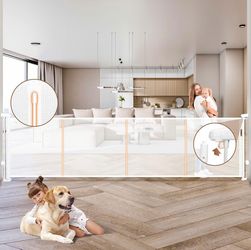 160" Retractable Baby Gate Extra Wide, 41" Tall Retractable Dog Gate for Stairs, Doorways, Decks, Mesh Gate Long Child Gate Pet Gate for Indoor, Outdo