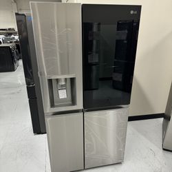 New LG Fridge Glass Knock Door Stainless Steel 