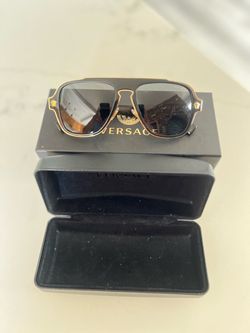 Versace Black and Gold Sunglasses with Case