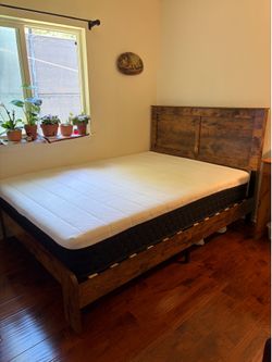 Full bed frame and mattress