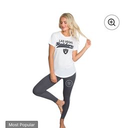Women's Las Vegas Raiders Concepts Sport White/Charcoal Sonata Top & Leggings Sleep Set