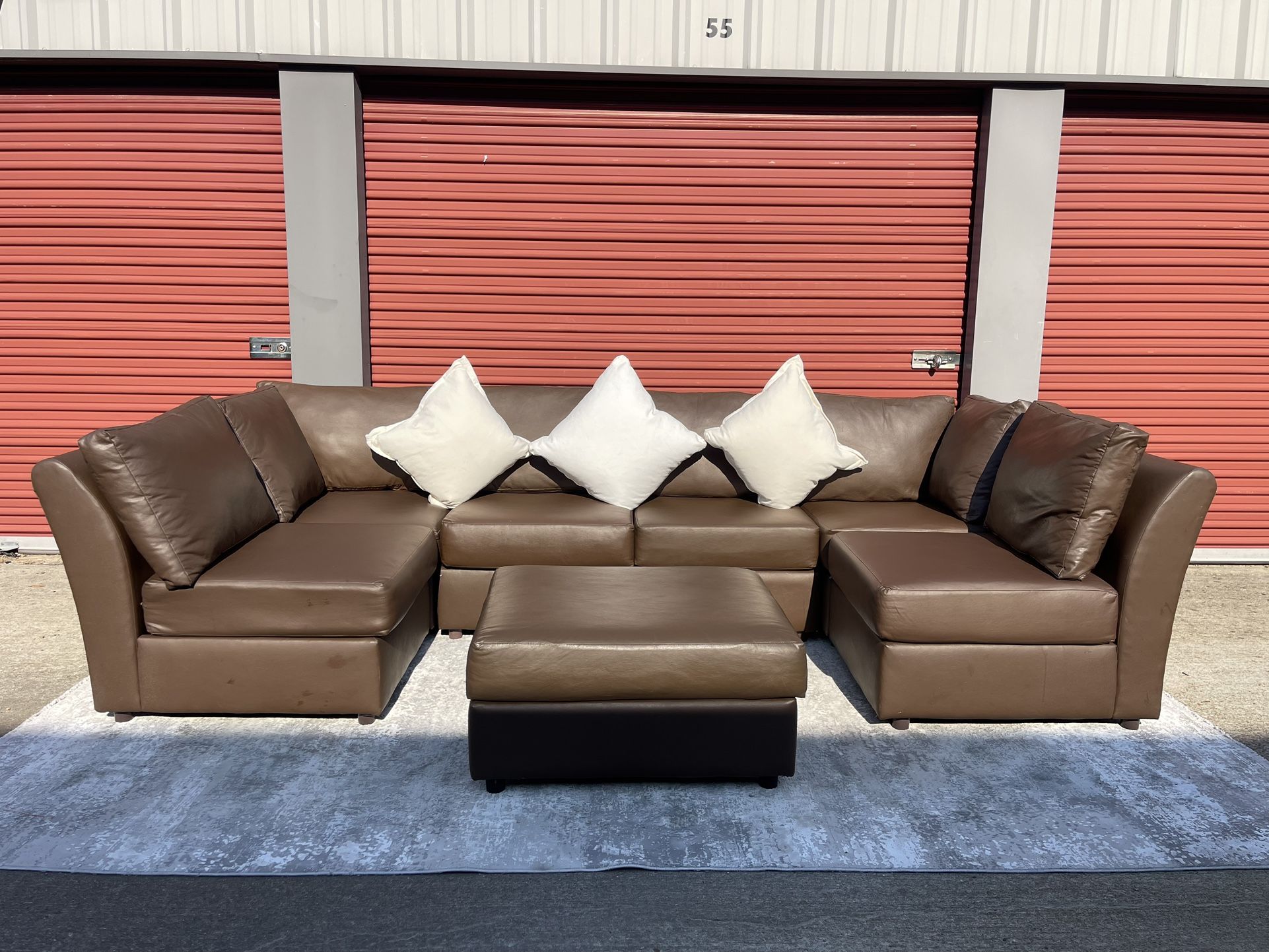 Brown Sectional Leather
