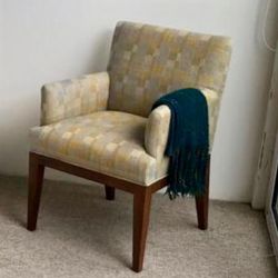 Artefacto Arm Chair - Geometric Linen Upholstery 