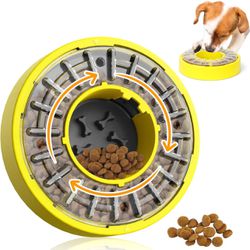 Slow Feeder Dog Puzzle Toy Feeder 11.8In Slow Feeder Dog Bowl Dogs Rotate Lid Brain Games Keep Dog Busy Slow Puppy Puzzle Toy Dog Food Bowls Treat Dis