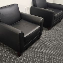 3 Vinyl Armchairs 
