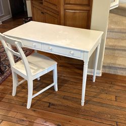 White Desk And Chair Set 