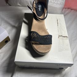 Style & Co Shirleyy Womens Faux Suede Platform Wedge Sandals