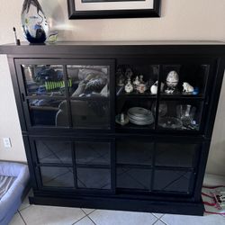 Black Solid Wood Display Case