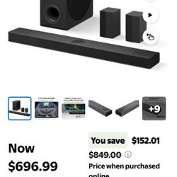 LG 5.1.3 Channel Soundbar with Dolby Atmos and Rear Surround Speakers, S80TR