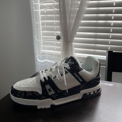 LV Black And White Sneakers Size 12