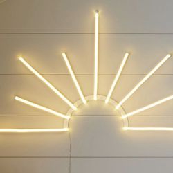 Pottery Barn Sun Burst Neon LED Wall Light