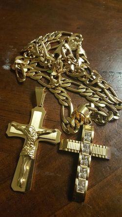 Gold plated chain with two pendant 26"