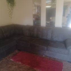 Gray Sectional with chair