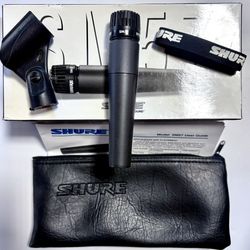Vintage Shure SM57-LC Cardioid Wired Dynamic Microphone w/Clip & extras WORKS GREAT
