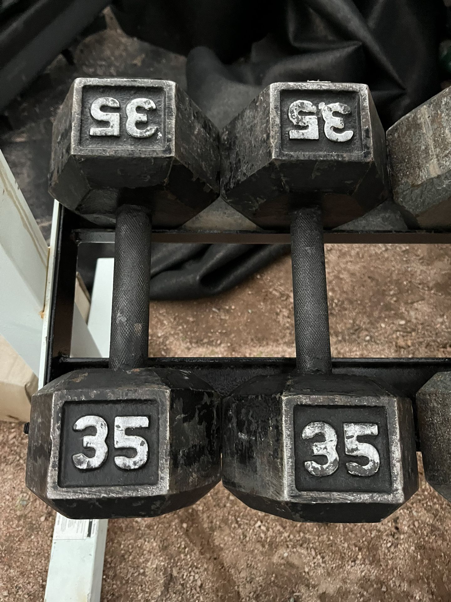 35lb Hex Iron Dumbbell set Weights