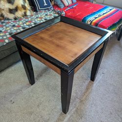 Black And Wood End Table