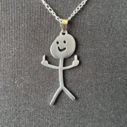 Middle Finger Pendant Necklace 