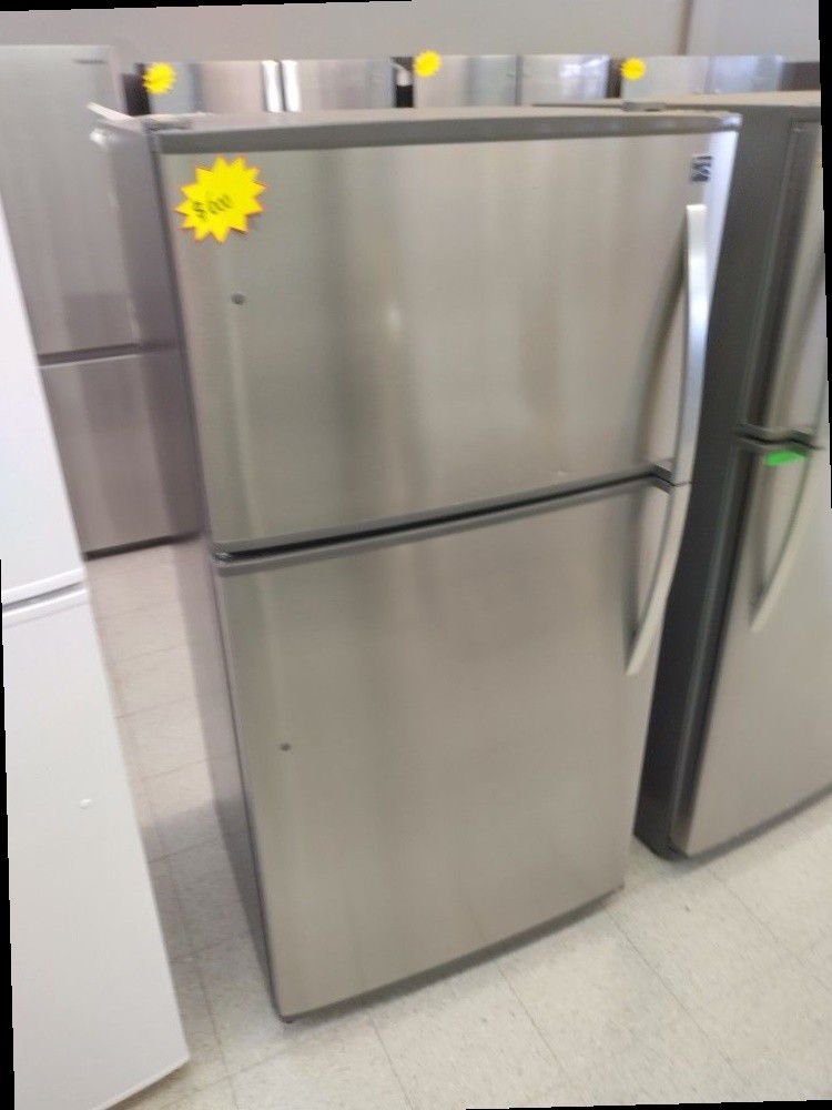KENMORE TOP MOUNT REFRIGERATOR STAINLESS STEEL LOOK 21 CB FT NEW OPEN BOX ITEM J7 