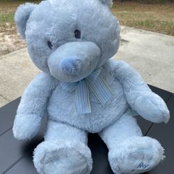 Russ Blue My First 1st Teddy Bear Plush Baby Foot Stuffed Animal Stripe Bow 15in