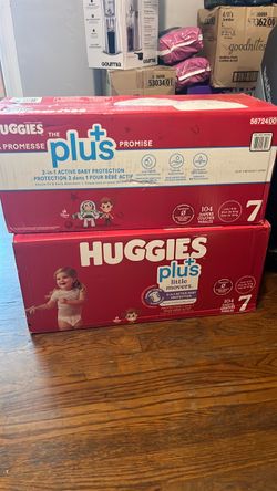 Huggies Plus Little Movers Size 7 Diapers – 2 Boxes
