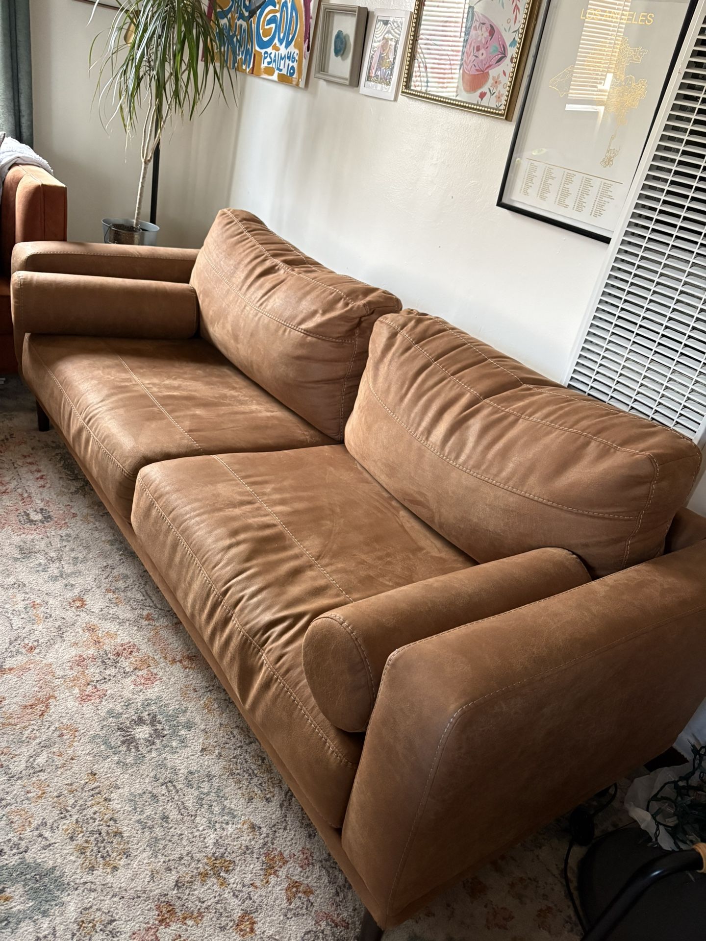 Faux Leather/Suede Couch 