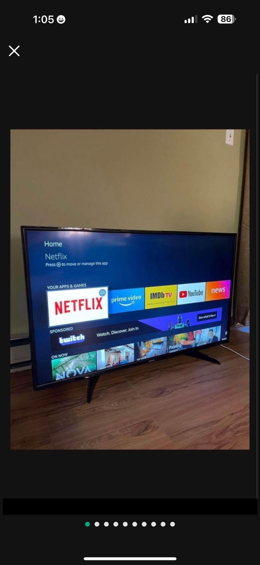 Toshiba - 50" Class - LED - 2160p - Smart - 4K UHD TV with HDR in excellent condition working with original remote control