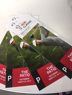 2 Patio Section Tickets at KIA Classic Golf Tournament Saturday- FREE food & drinks!!
