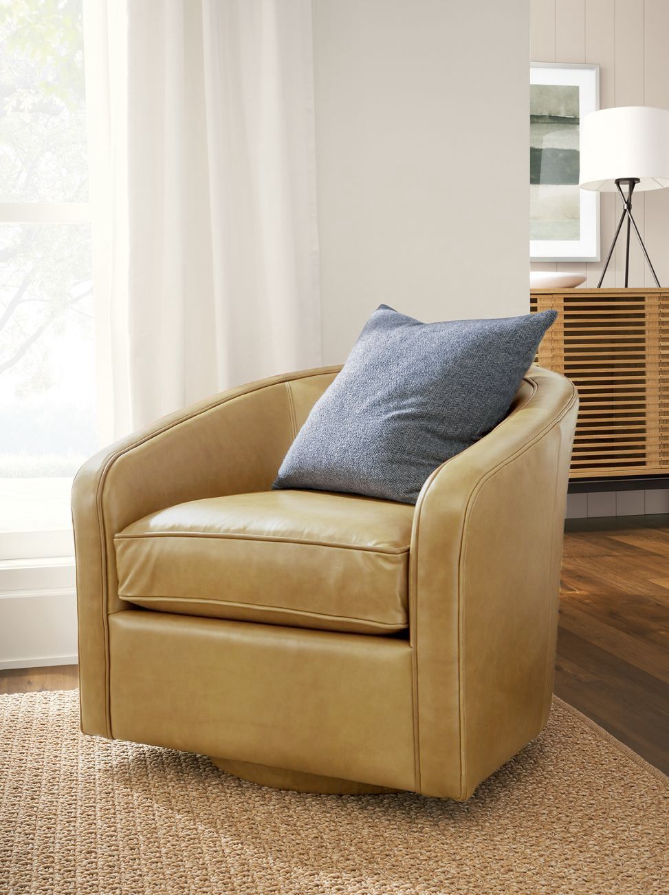 Amos Leather Swivel Chair - Room & Board