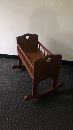 Vintage Wooden Baby Doll Cradle