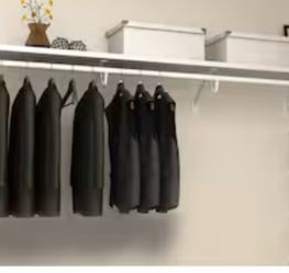 48” shelf with hanging rod