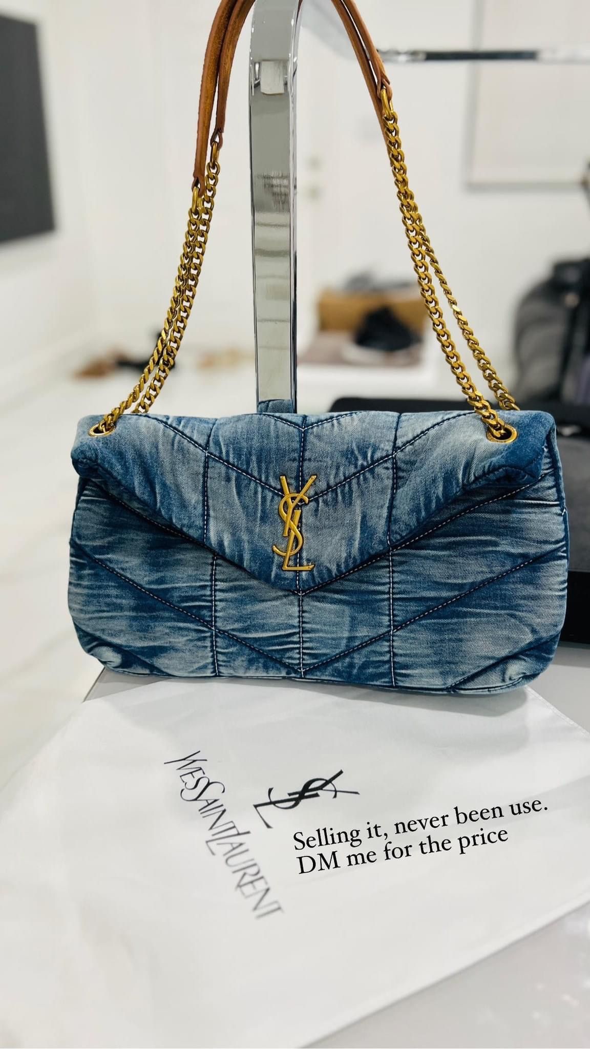 YSL, Denim Purse, Medium Size