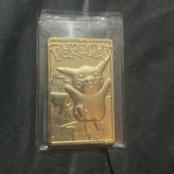 Vintage Burger King Pokémon 23K Gold Plated Pikachu Card  1999 