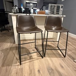 Nia Vegan Leather Bar & Counter Stool 24”H (Set of 2)
