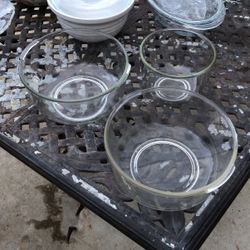 3 Glass Bowls Made In USA 