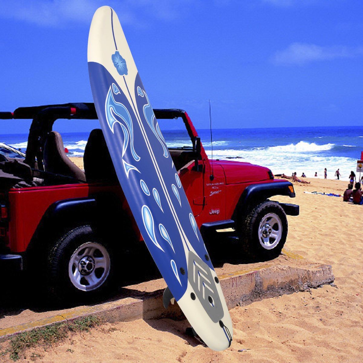 Costway Costway 6' Surfboard Surf Foamie Boards Surfing Beach Ocean Body Boarding White