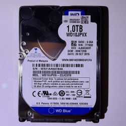 WD Blue 1TB 2.5” SATA HDD WD10JPVX Tested Good Health 0 Bad Sectors 