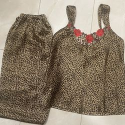 Leopard Print Lounge Pajama Set 