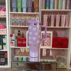 Double Walled Lavender Heart Cup 40oz