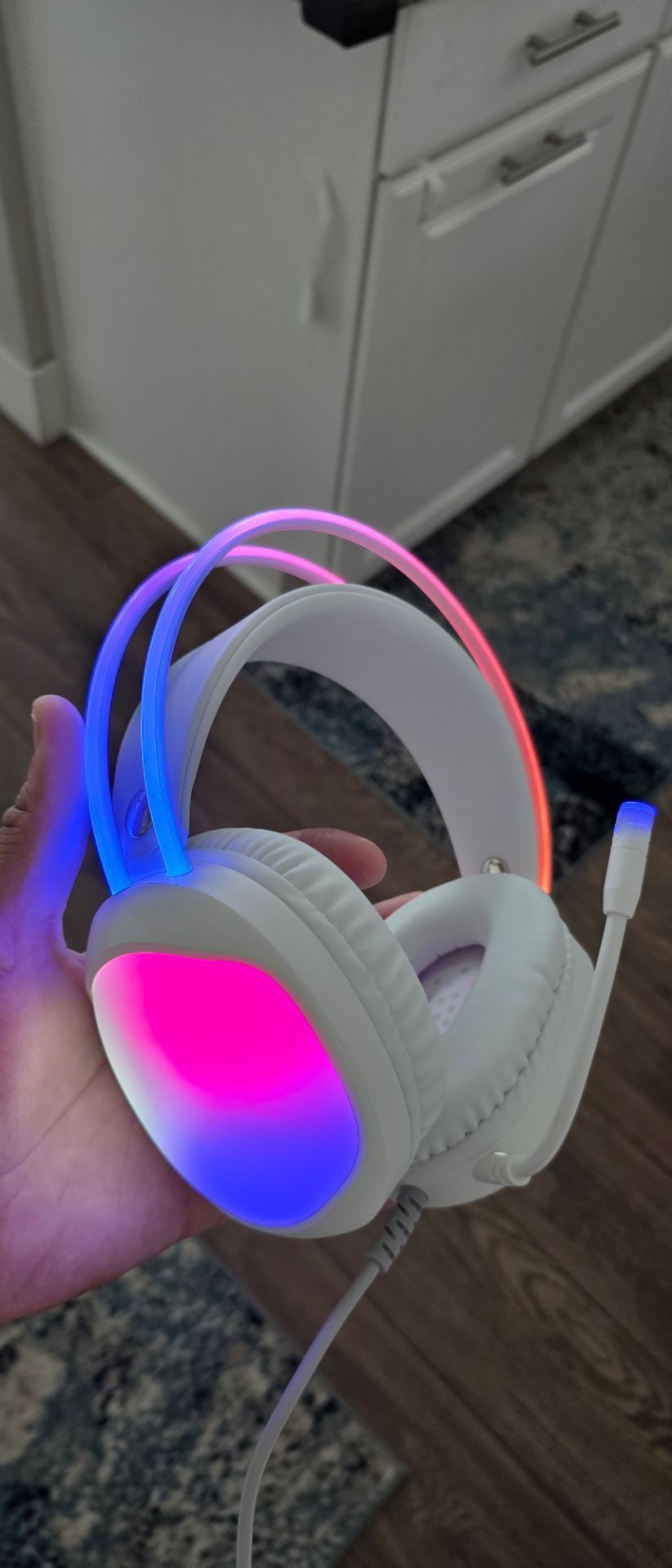 Headset with Mic, RGB Wired Gaming Headset with Surround Sound, Noise Canceling Gaming Headphones for PC, PS5/PS4, Laptop, Mac,