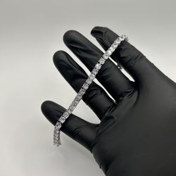 Moissanite Iced Out Tennis Bracelet Silver 5mm 7” Brand New VVS1 Fast Shipping