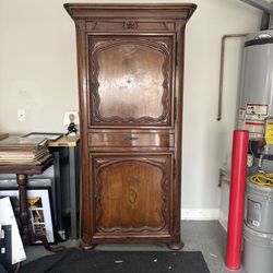 Antique French Bonnetiere Armoire Wardrobe with keys