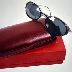 Cartier Neo Black Sunglasses W/Original Case And Cartier Box