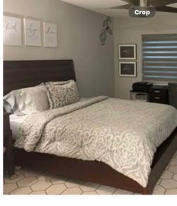 Heavy wooden queen bed frame
